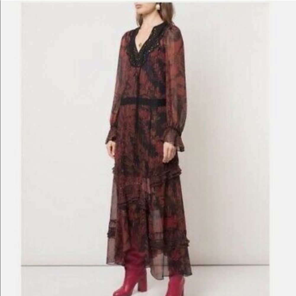 Coach Boho Long Maxi Dress Floral Studded!! Authentic!